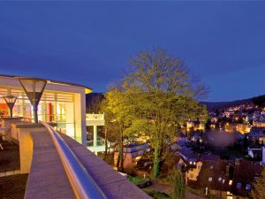 A nightly view from the CAMPUS terrace of the conference hotel SCHWARZWALD PANORAMA